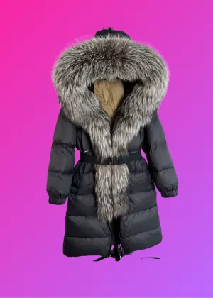 Big Burr Chic - Women Fur Parka Coat