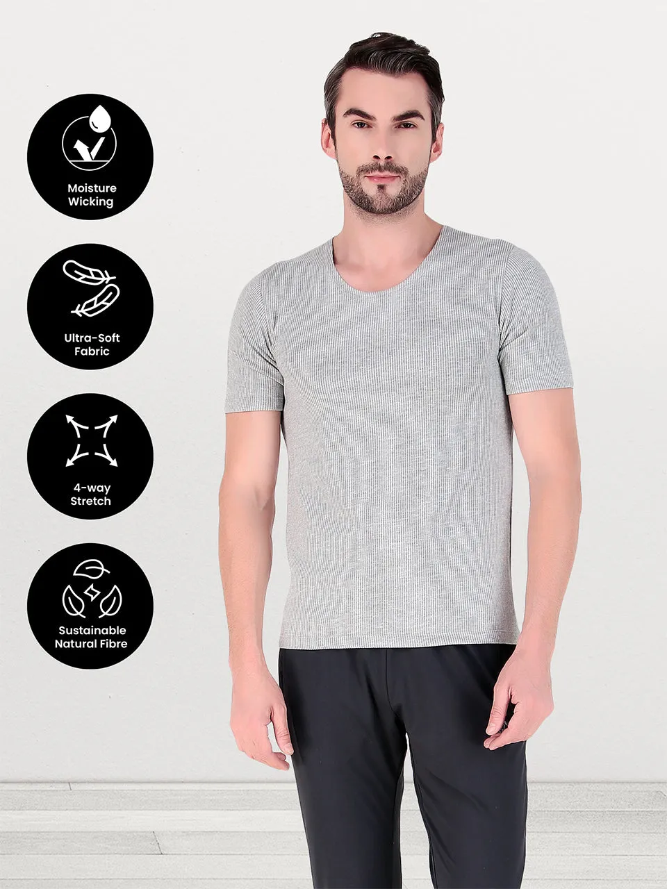 BlazeTech Thermal Vest Half Sleeves | Light Grey