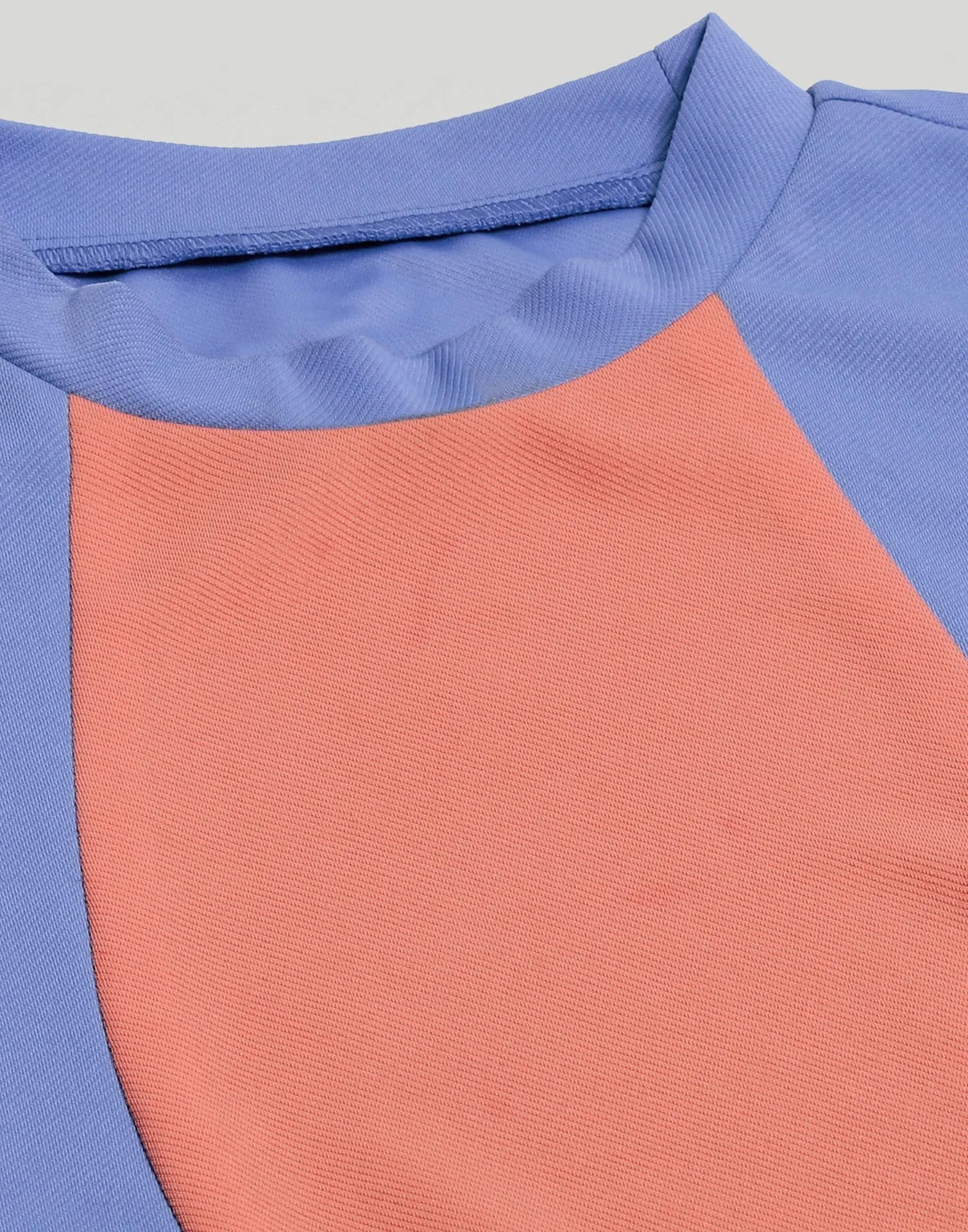 Blue Colour Block Bodycon Dress