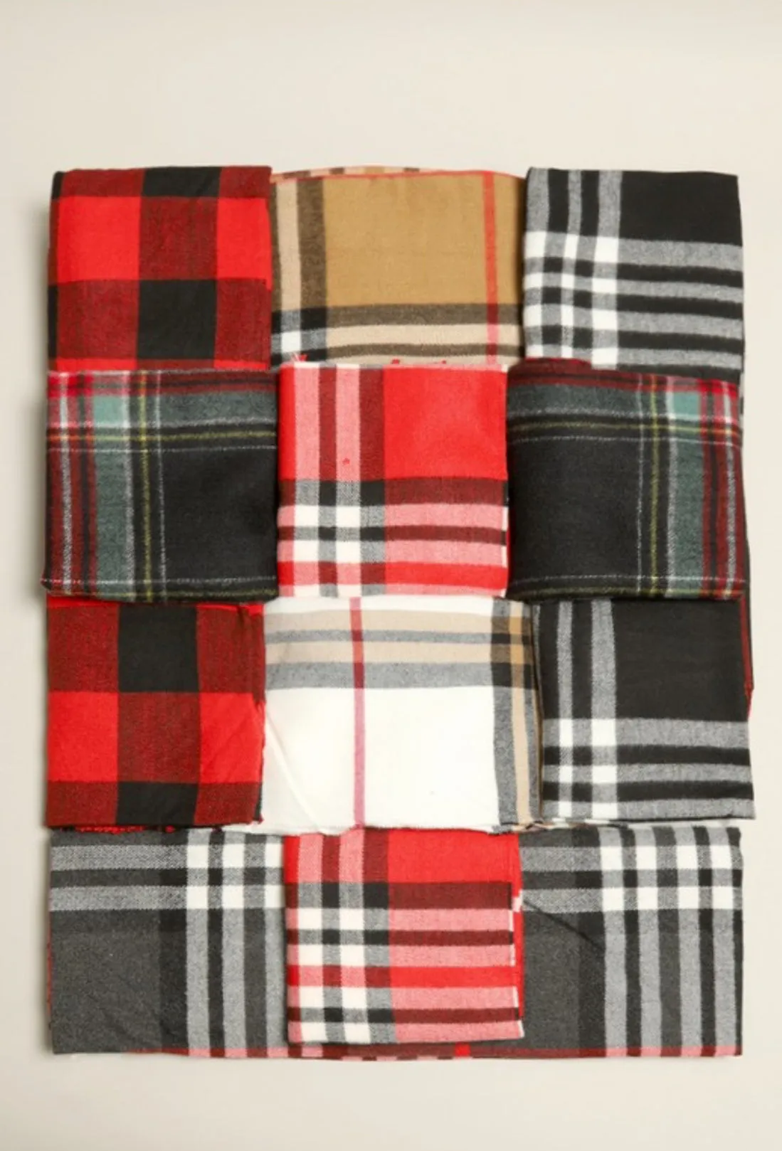 Cashmere Feel Plaid Scarf- Mistletoe
