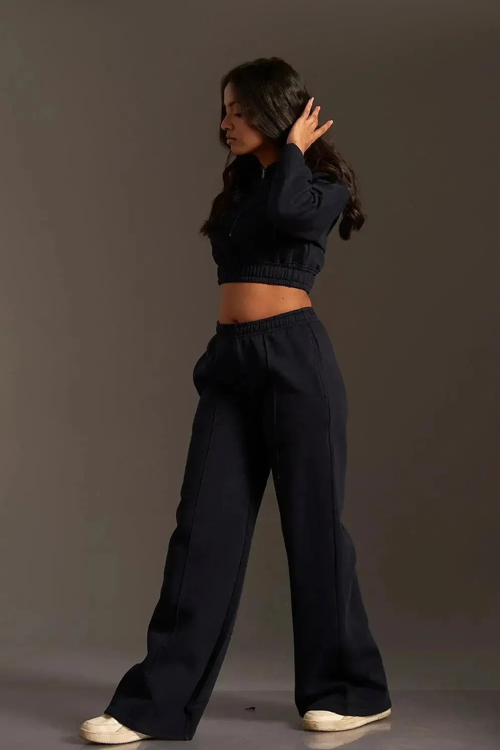 Cropped Hoodie with Flared Jogger Pants