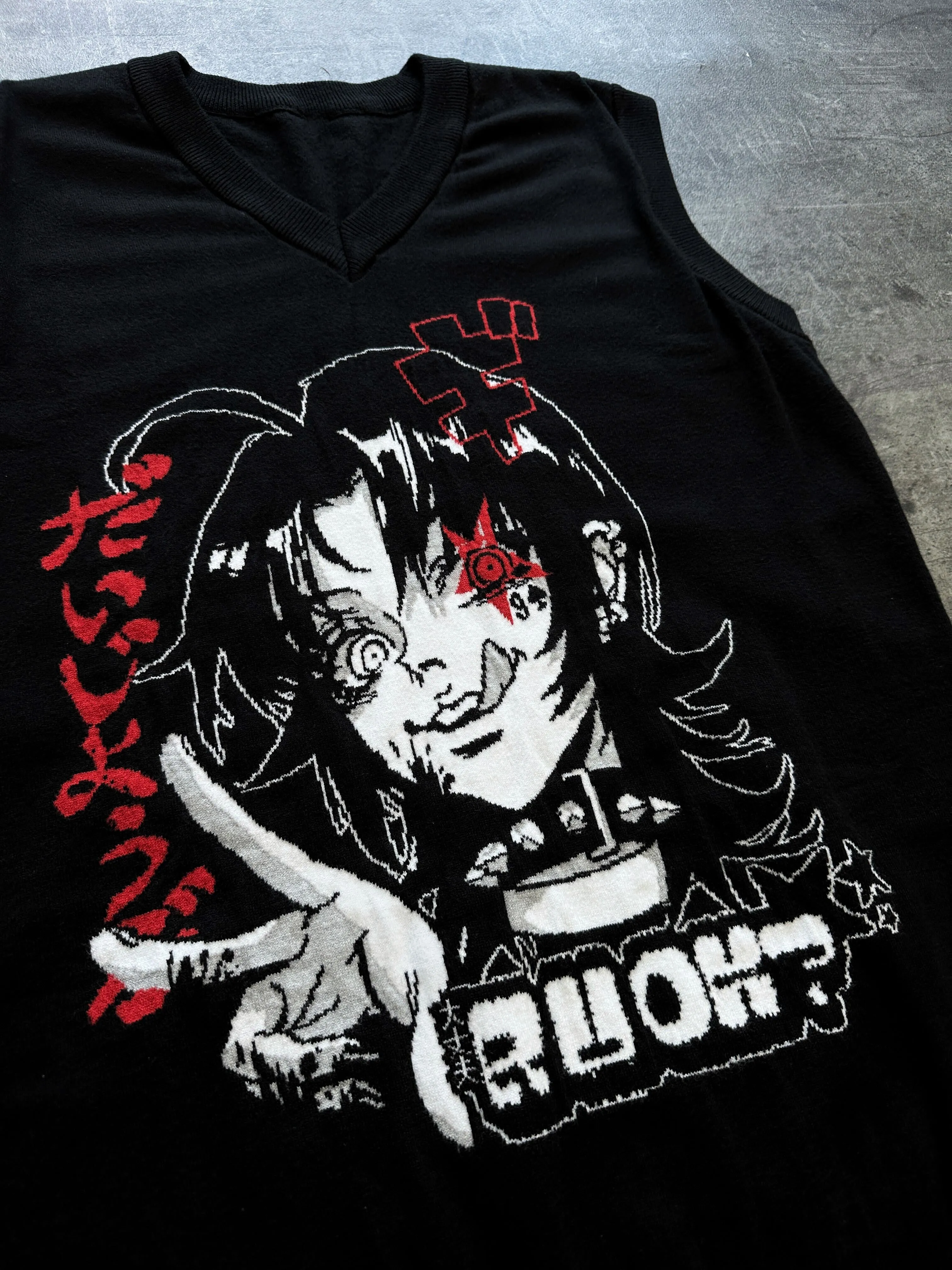 Daijoubu Knitted Vest | Black