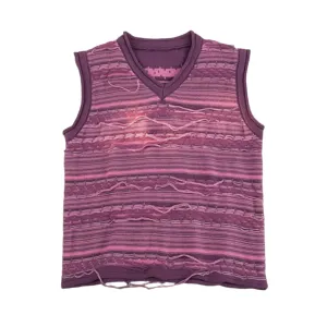 Frayed Knit Sweater Vest