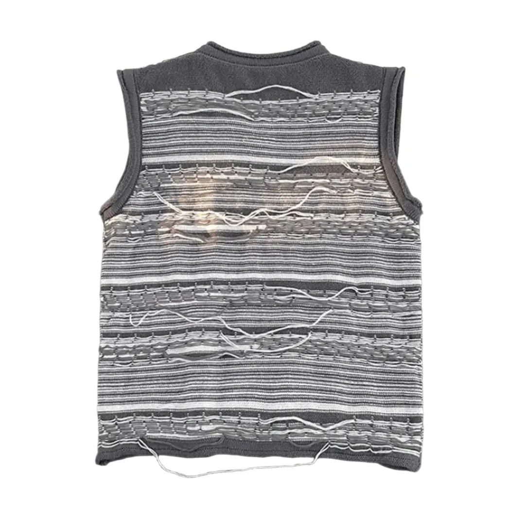 Frayed Knit Sweater Vest