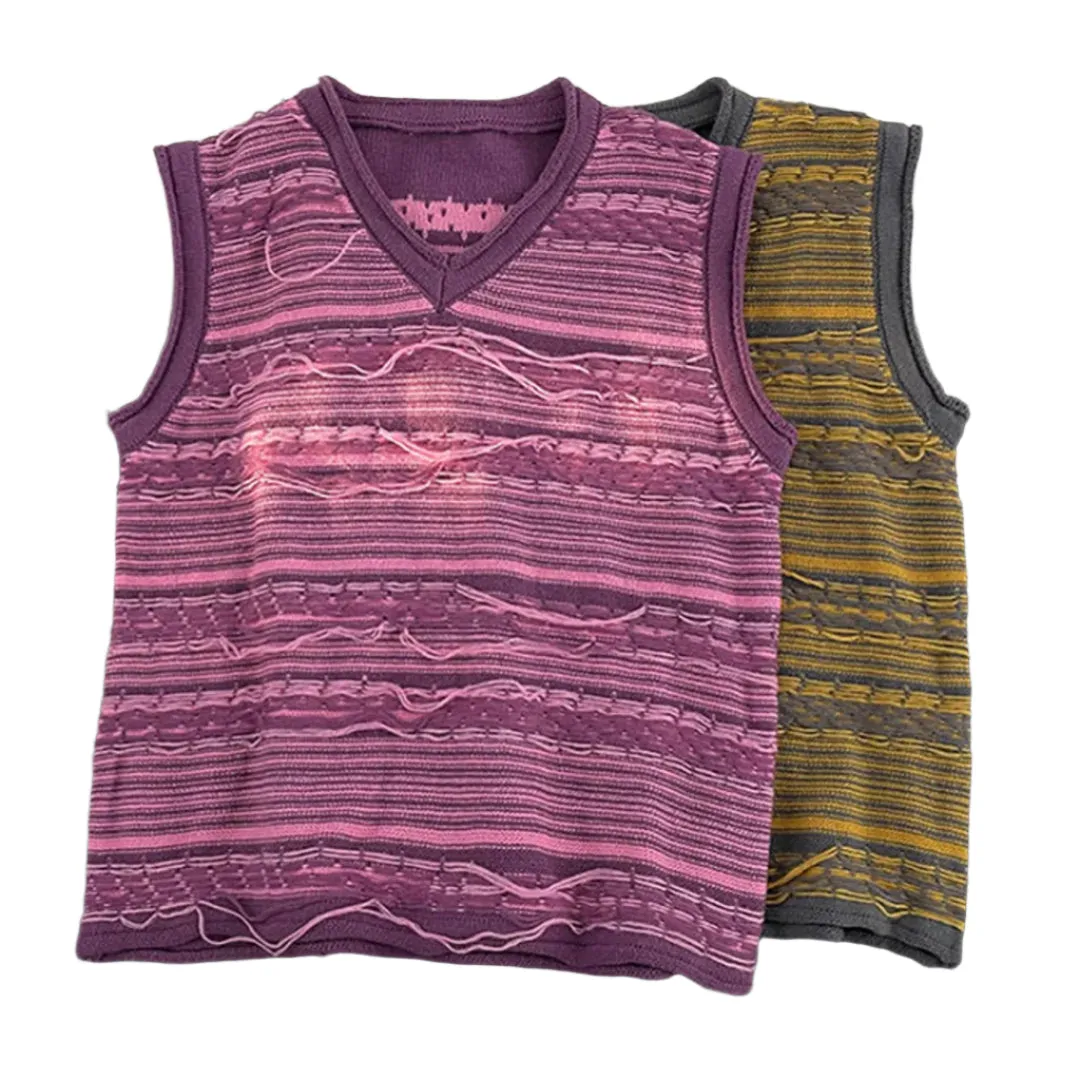 Frayed Knit Sweater Vest
