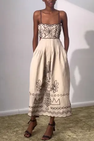 Galerie Embroidery Maxi Dress