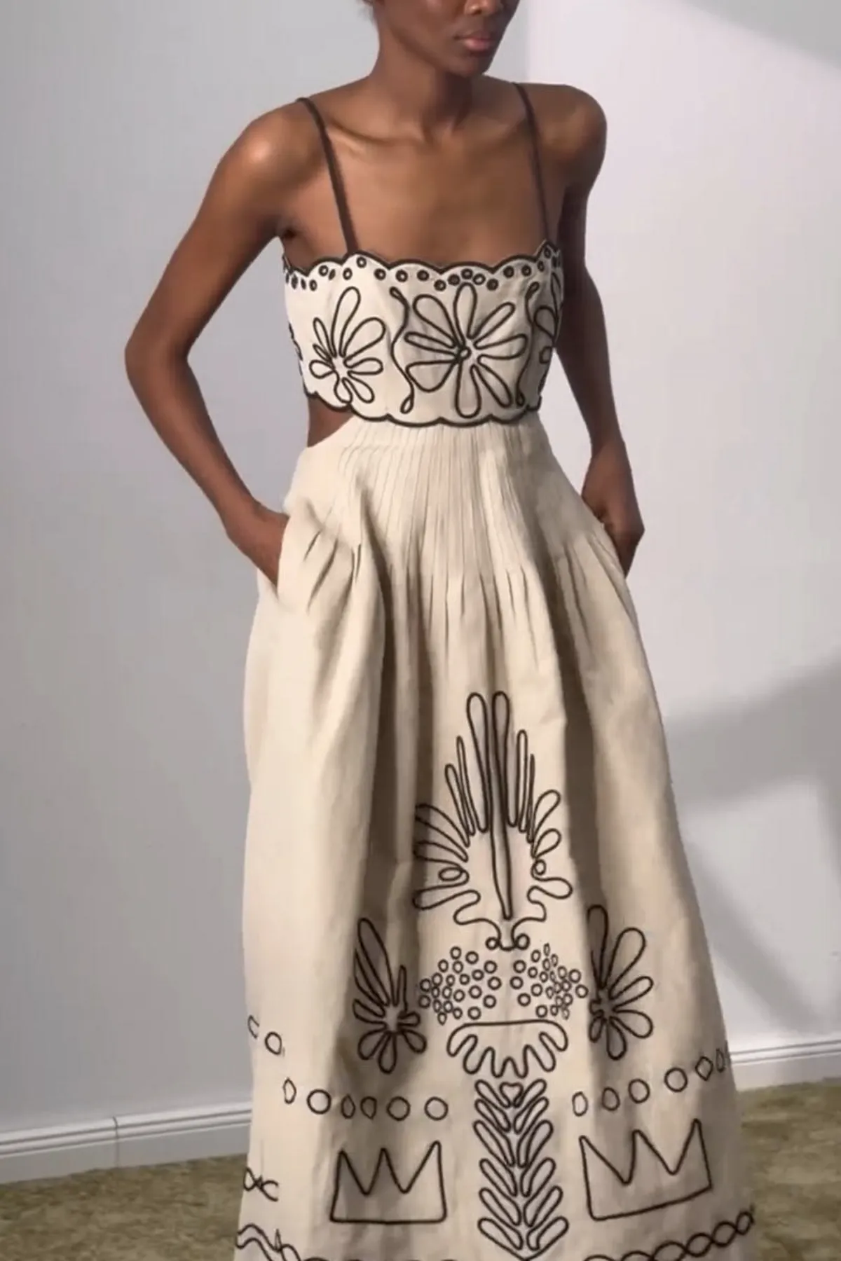 Galerie Embroidery Maxi Dress