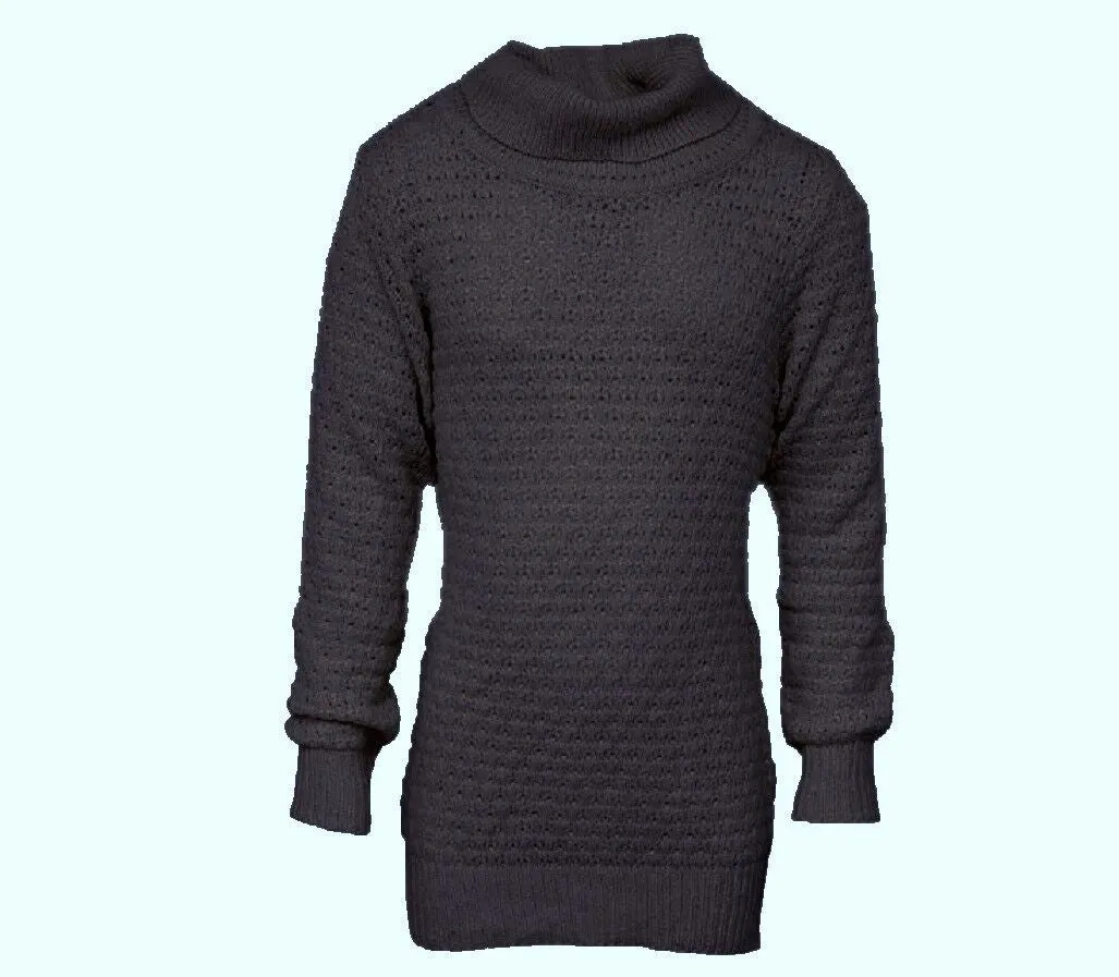 Girls Roll Neck Ribbed Cable Knitted Long Sleeve Warm Thick Sweater Jumper