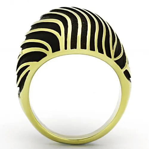 IP Gold(Ion Plating) Stainless Steel Ring with No Stone for Women Style TK1037