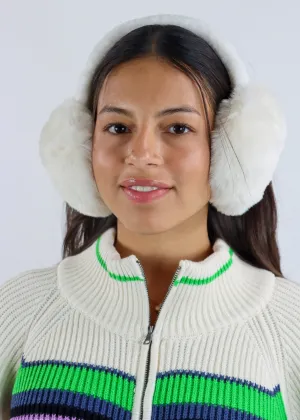 Just A Girl Foldable Fuzzy Ear Muffs ★ White