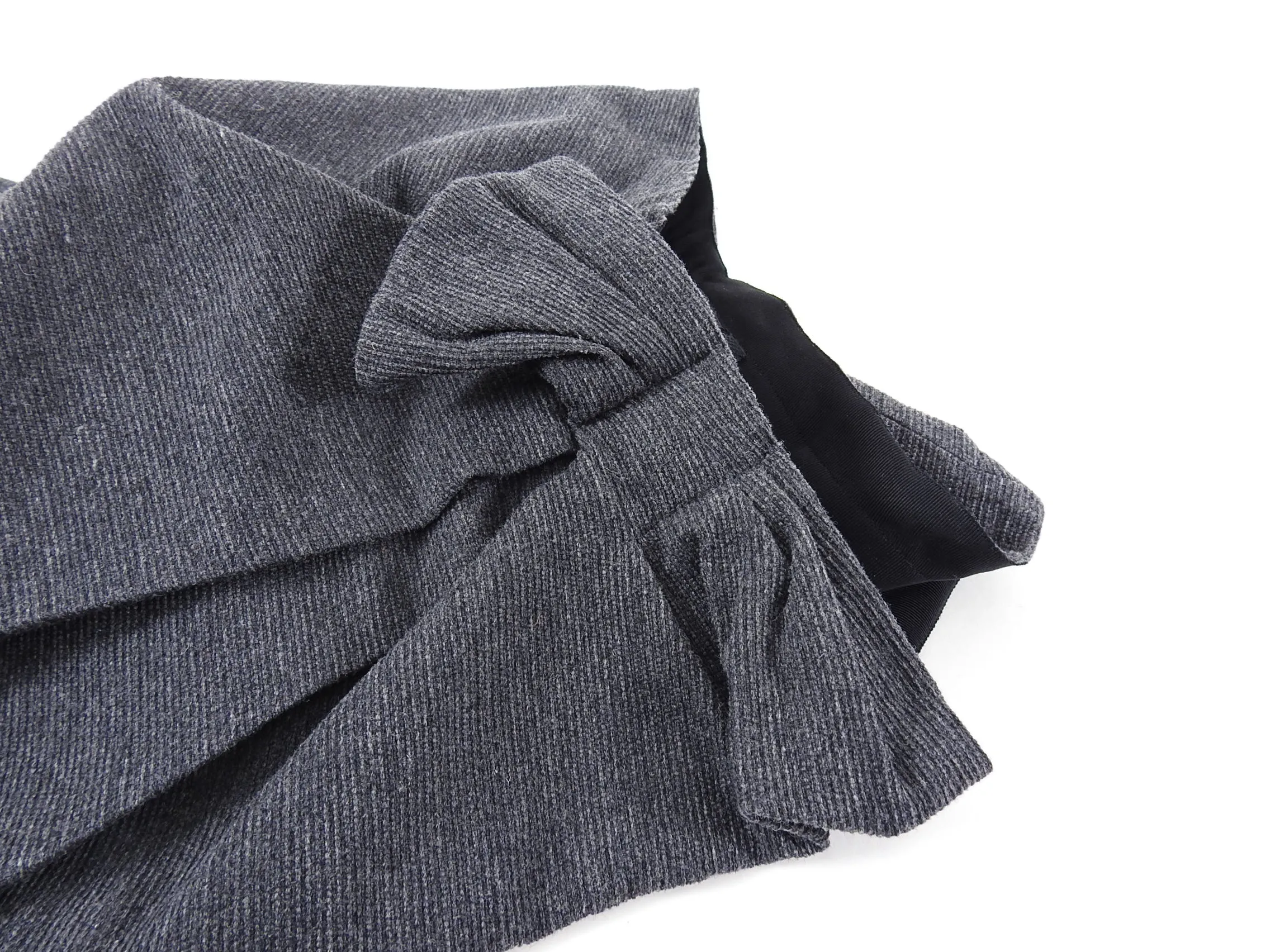 Lanvin Fall 2014 Grey Wrap Bow Detail Skirt - FR38 / 6