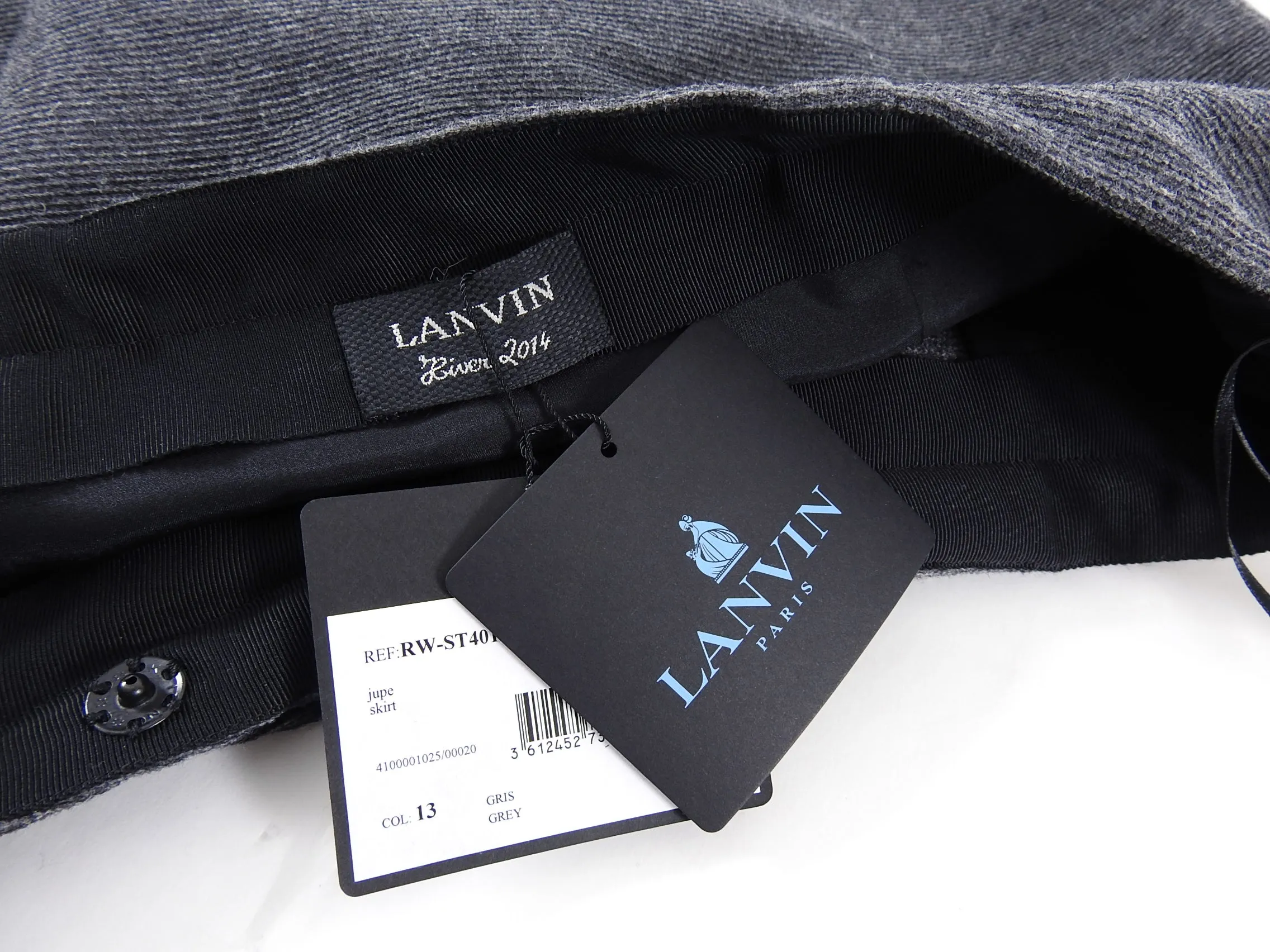 Lanvin Fall 2014 Grey Wrap Bow Detail Skirt - FR38 / 6