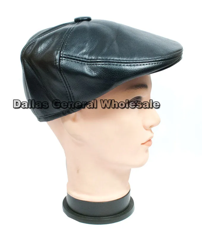 Men Leather Newsboy Caps Wholesale