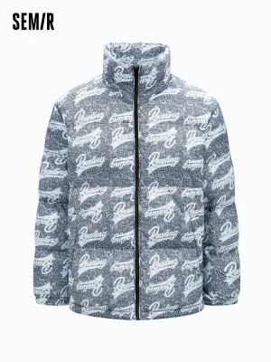 Men's black short regular down jacket