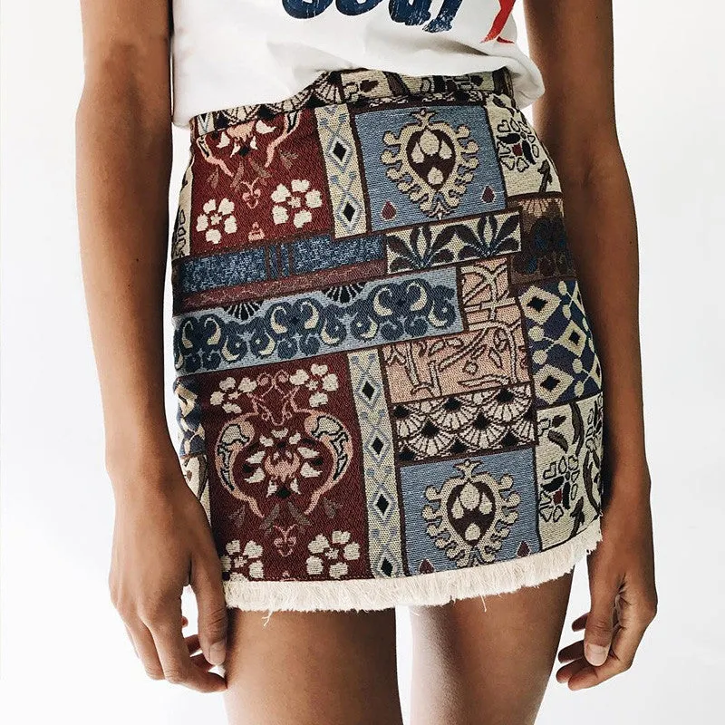 Pencil Mini Skirt Of Cotton