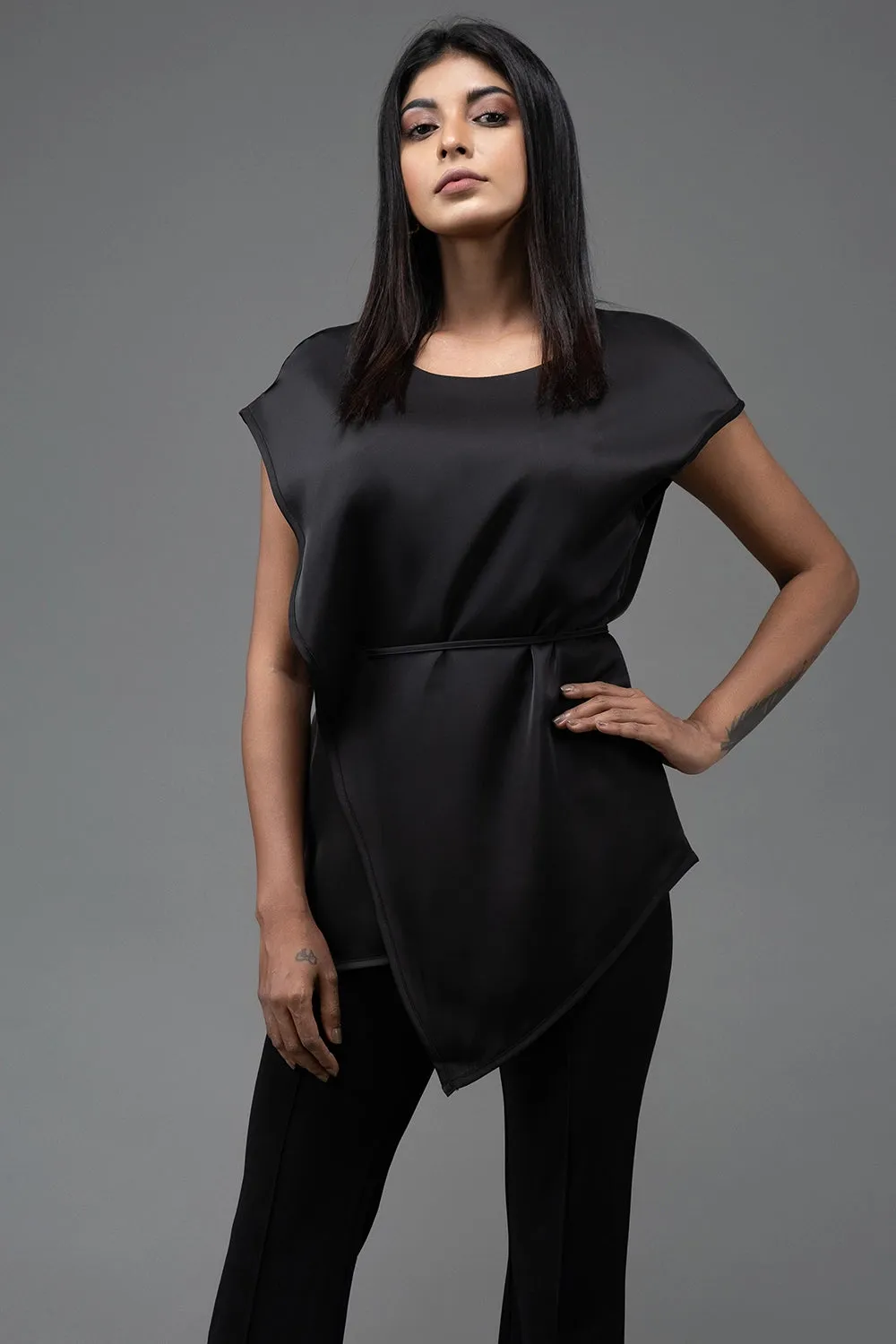 Premium Silk Asymmetric Top