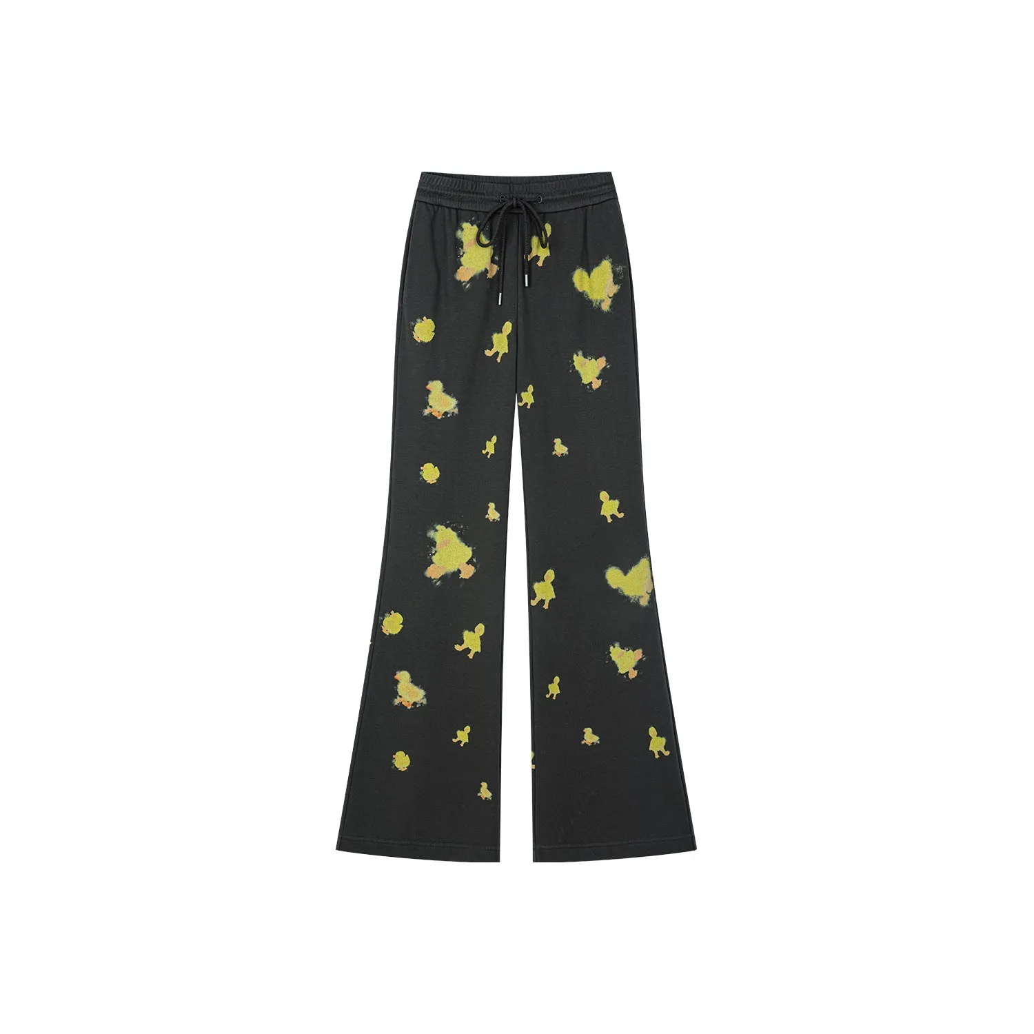 "I" duck flared pants