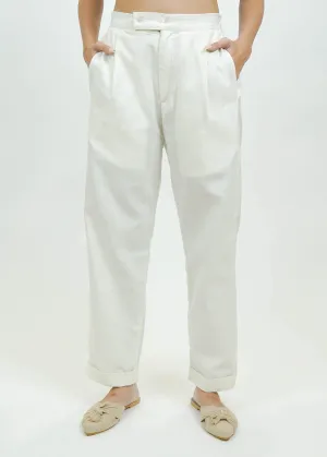 S0028 - Off White Slub Pants