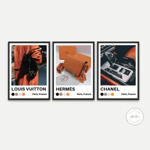 Set Of 3 Orange Black Luxury Fashion Posters INSTANT DOWNLOAD Art Prints, Fashion Photography, Hypebeast, Gradient Fashion Wall Art, Lamborghini Orange Aesthetic
