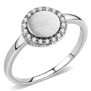 Stainless Steel Ring AAA GRD CZ Clear DA340 for Women Style No
