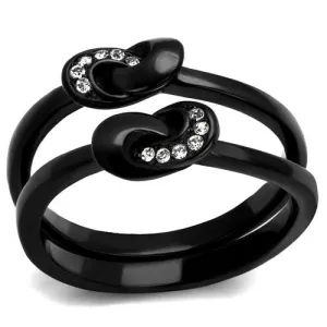 Stainless Steel Ring Top GRD Crystal Clear TK2300 for Women Style BlackIon