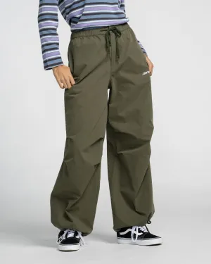 Strip Parachute Trousers in Khaki