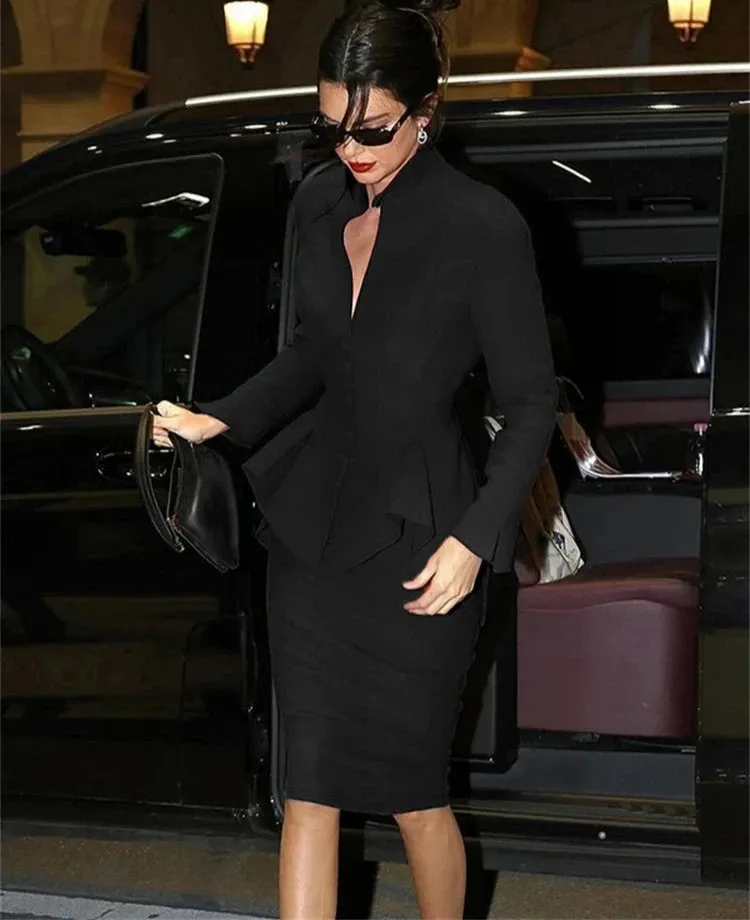 Trendy Blazer & Mini Skirt Set