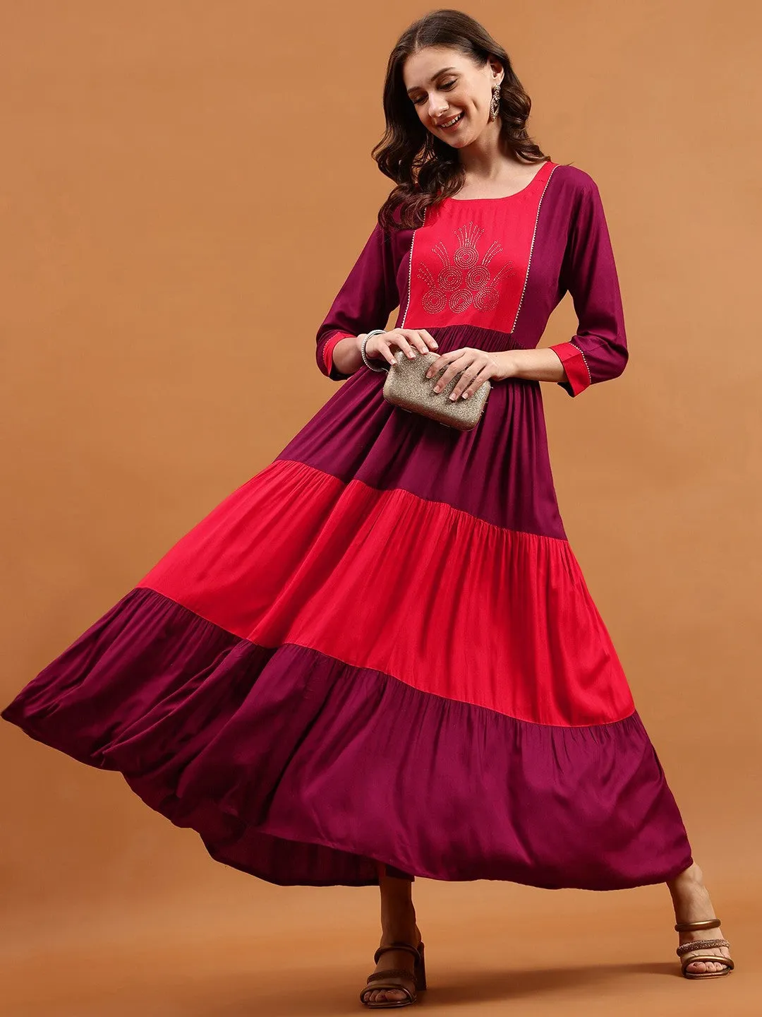 Twilight Bloom Colourblocked Dress