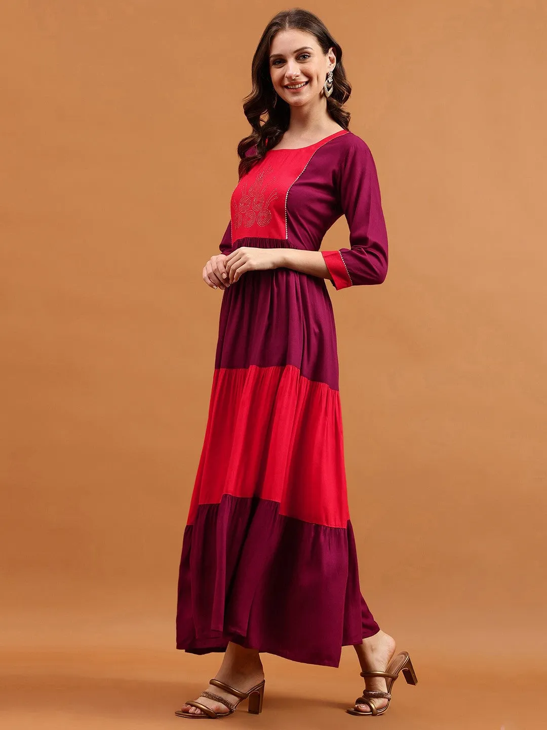 Twilight Bloom Colourblocked Dress