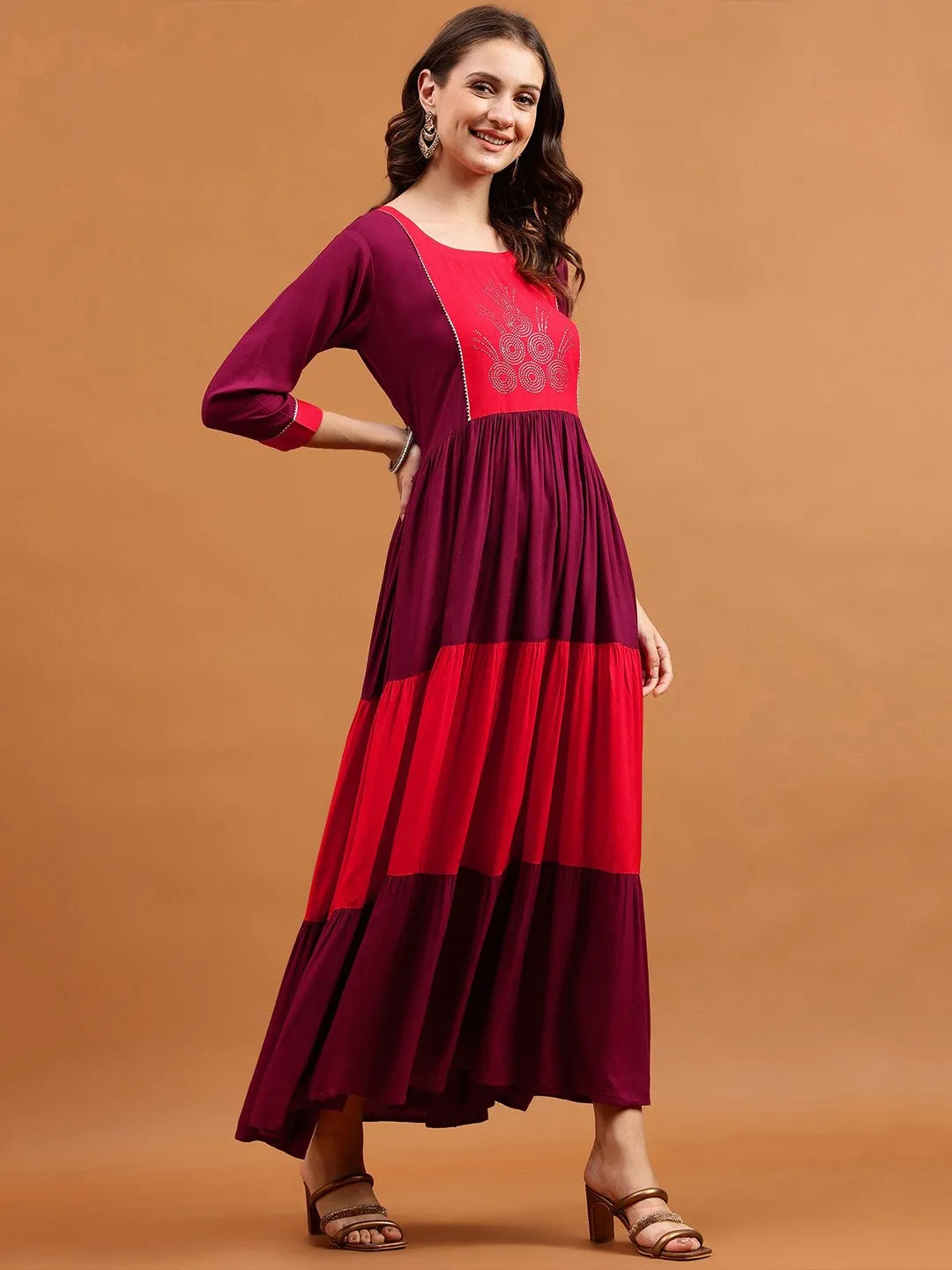 Twilight Bloom Colourblocked Dress