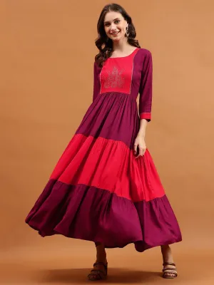 Twilight Bloom Colourblocked Dress