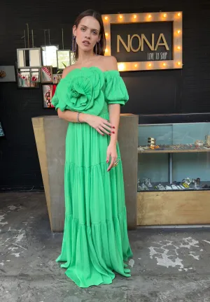 Vestido flor verde