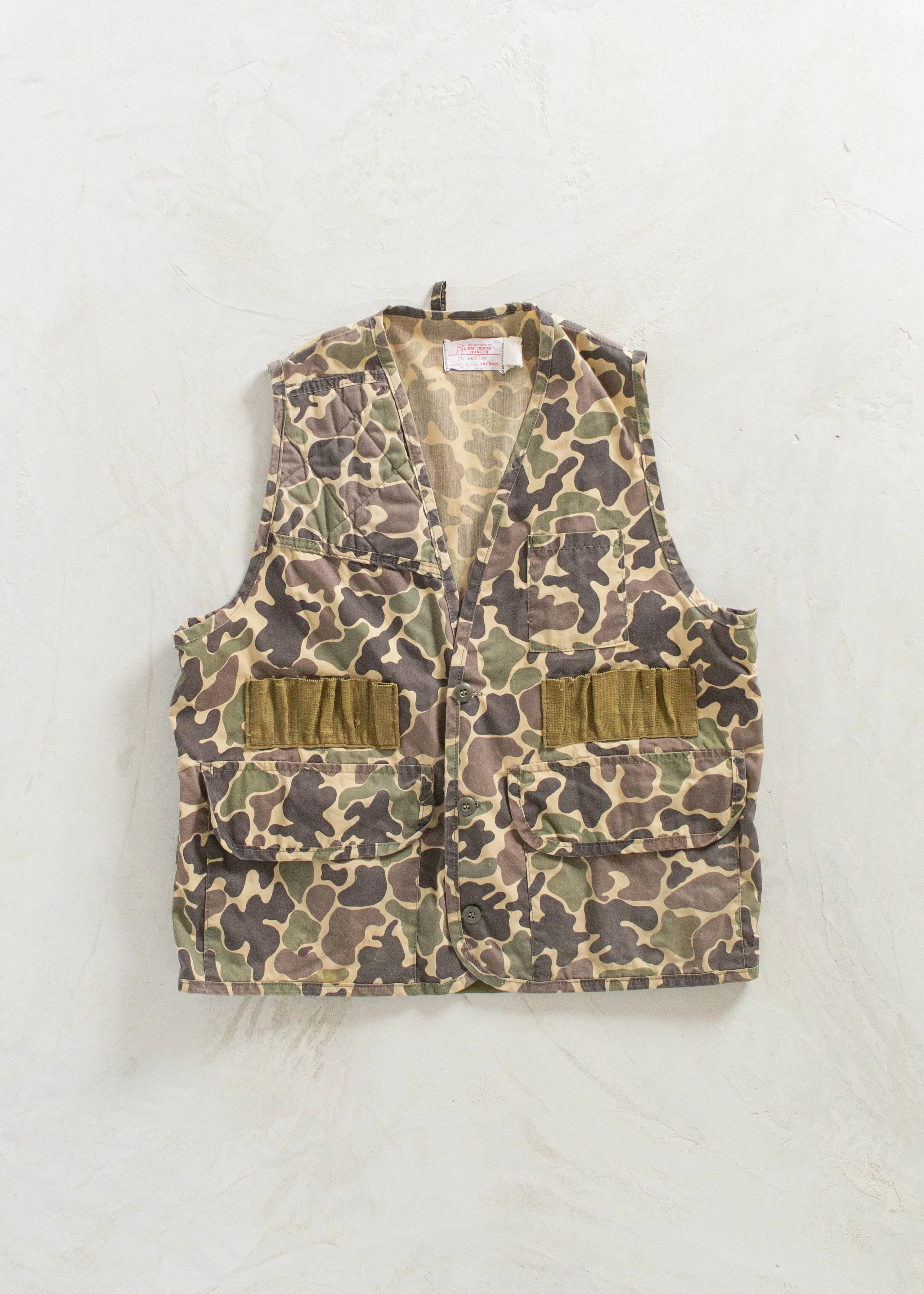 Vintage 1970s Saftbak Frog Camouflage Hunting Vest Size M/L