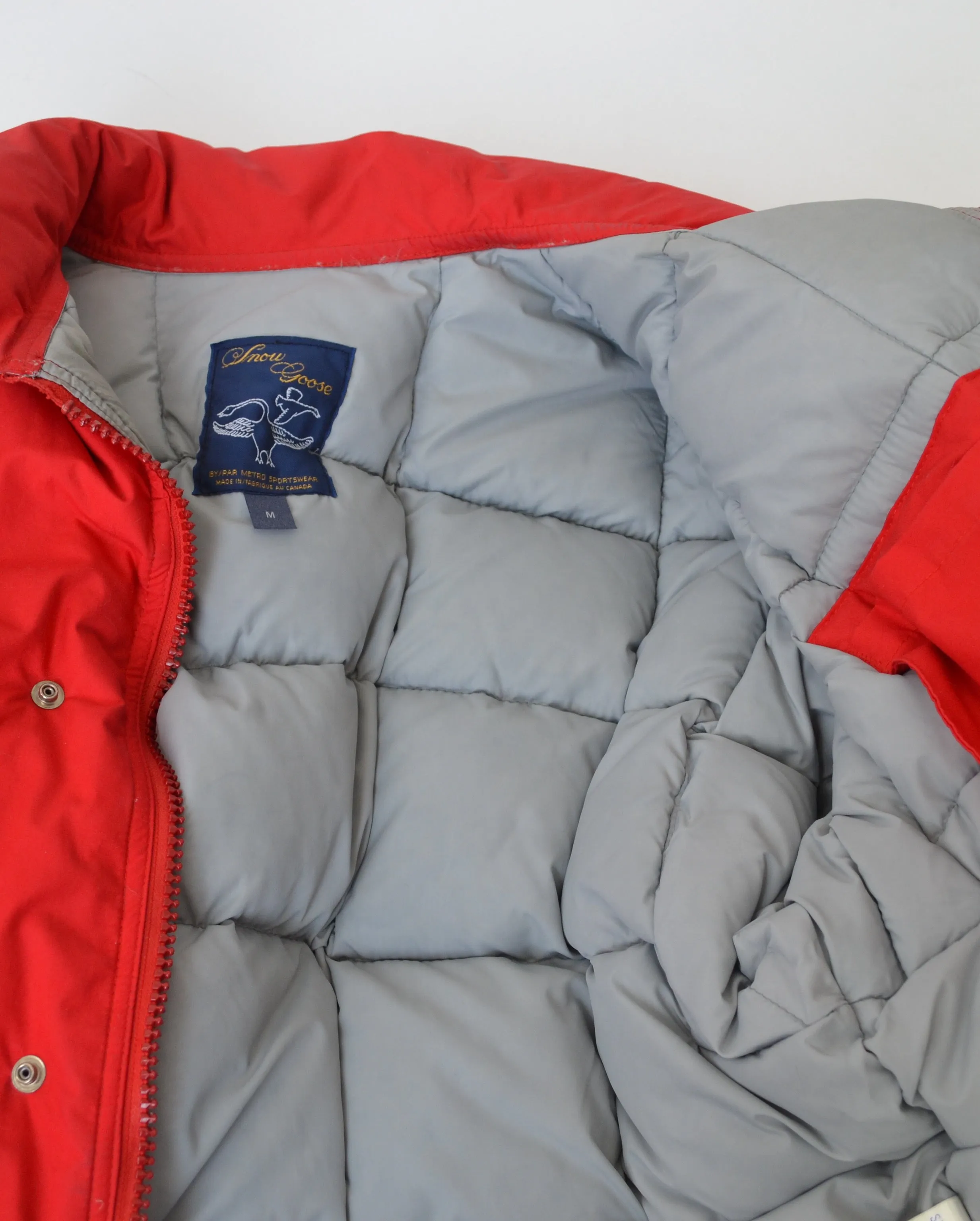 Vintage Red Snow Goose Puffer Jacket