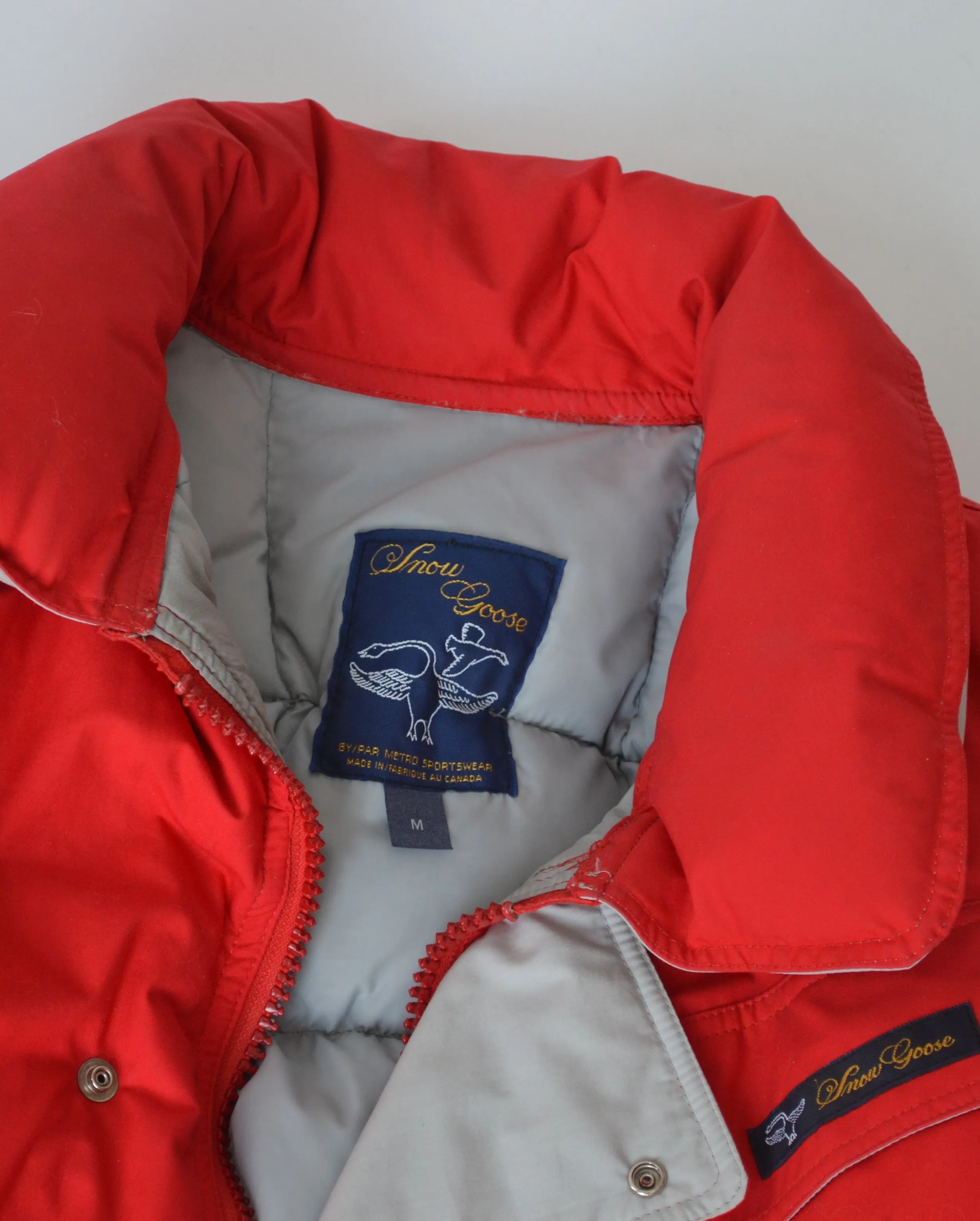 Vintage Red Snow Goose Puffer Jacket