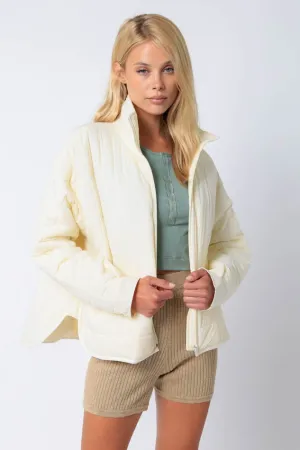 Weekender Cream Quilted Puffer Jacket