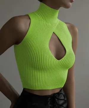 Women Casual Knitted Short Tank Tops New Sleeveless Vest
