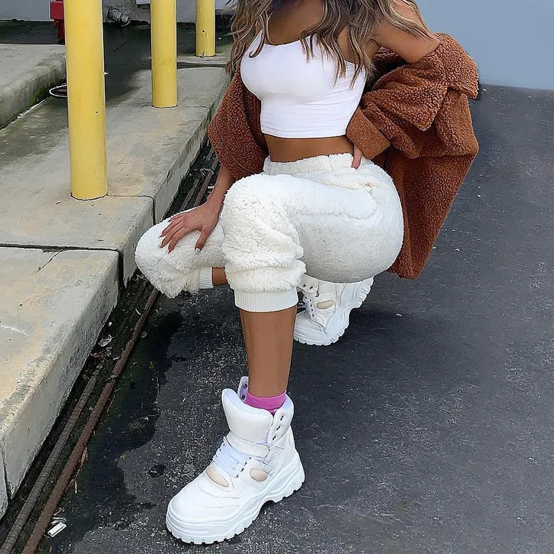 Women's Autumn/Winter Casual Soft Plush Solid Pants